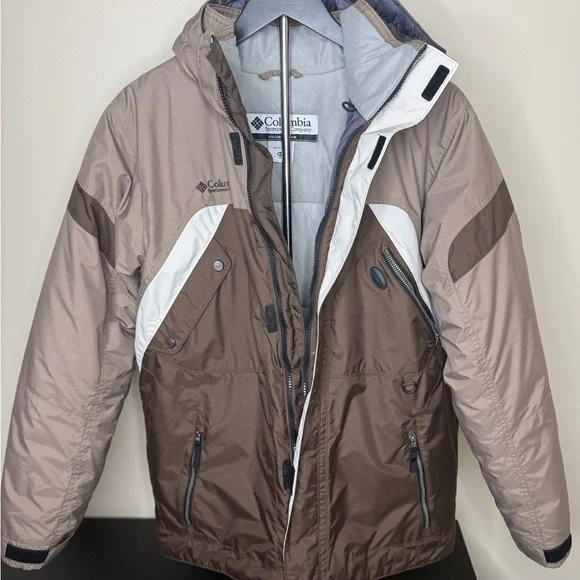 Columbia Brown and Gray Hooded Youth 18-20 Jacket - Picture 5 of 16